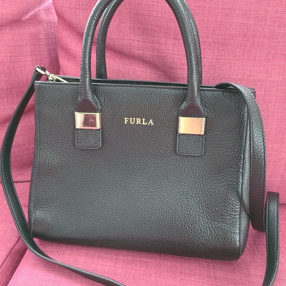 Furla Handbags - Authentic Furla black leather handbag